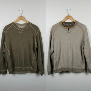 Tommy Bahama Fliprider Abaco Reversible Cotton Sweatshirt Moss Green Size XL